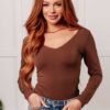 Bring in the Basics Seamless Reversible V-Neck Coffee Ave Shops