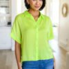 Bright Idea Button Down in Citrus - Fashion Are Us, LLC