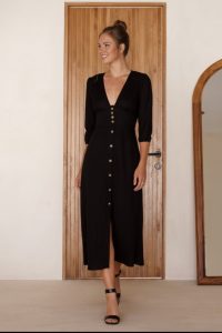 Sofia Whisper Light Button Front Midi Dress