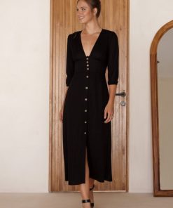 Sofia Whisper Light Button Front Midi Dress